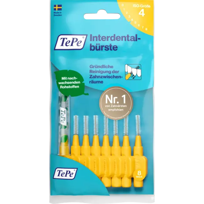 TePe Interdentale Borstels Geel 0,7 Mm ISO 4 8 St