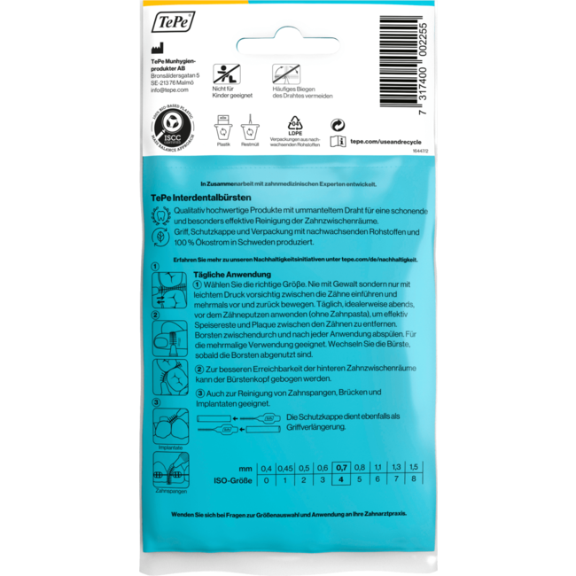 TePe Interdentale Borstels Geel 0,7 Mm ISO 4 8 St