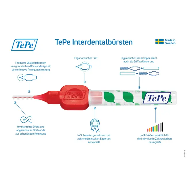 TePe Interdentale Borstels Rood 0,5 Mm ISO 2 8 St