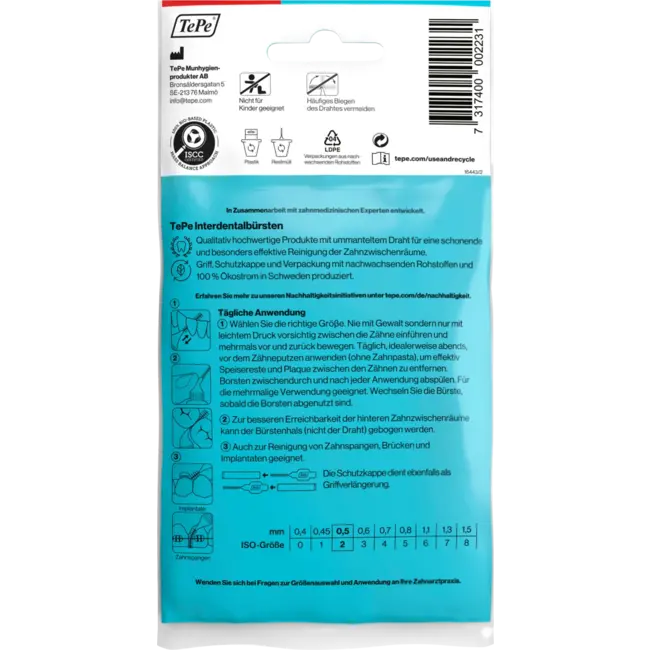 TePe Interdentale Borstels Rood 0,5 Mm ISO 2 8 St