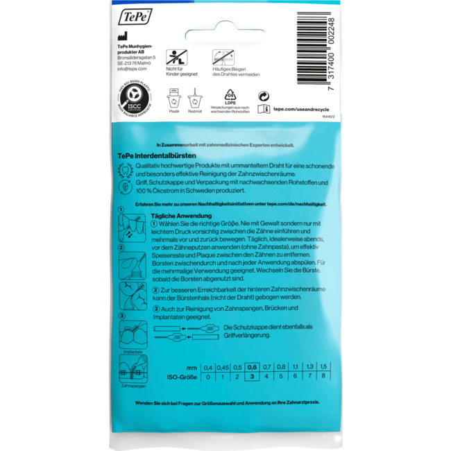 TePe Interdentale Borstels Blauw 0,6 Mm ISO 3 8 St