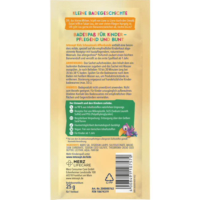 tetesept Kinderbadadditief Schuimzout Apenband 25 g