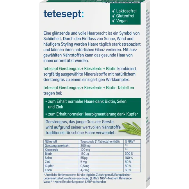 tetesept Gerstegras + silica + biotine tabletten 30 St