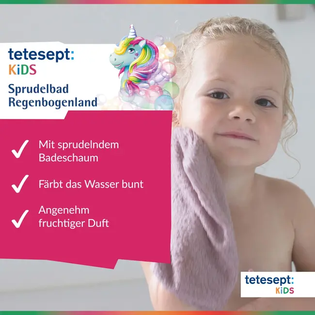 tetesept Kinderbadadditief Bubbelbad Regenboogland 40 g