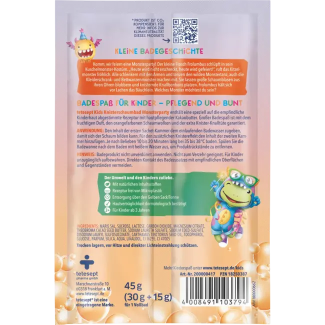 tetesept Bubbelbad Badplezier Knisper Monsterparty 45 g