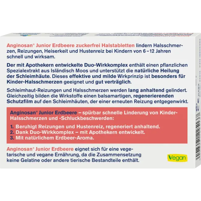 tetesept Anginosan Junior Keel Tabletten Suikervrij 20 St