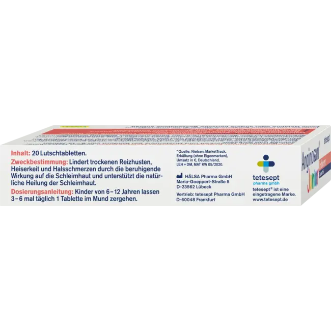 tetesept Anginosan Junior Keel Tabletten Suikervrij 20 St