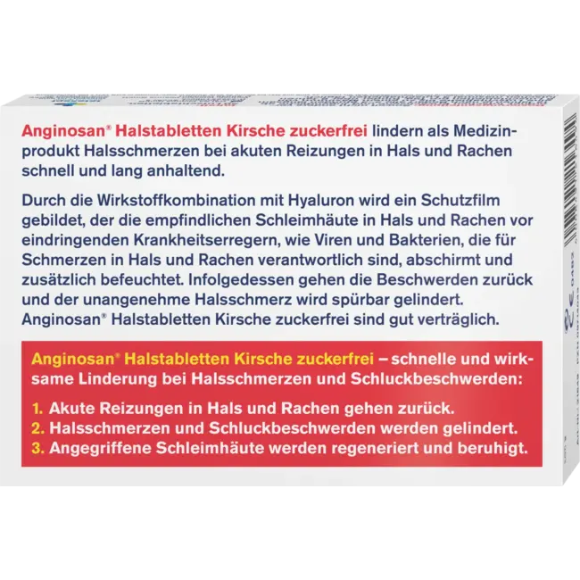 tetesept Anginosan Keel Tabletten Kers Suikervrij 20 St