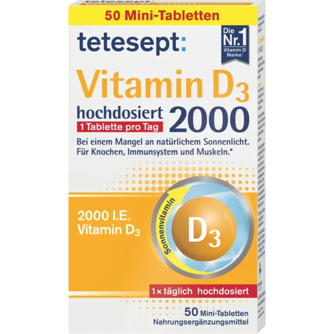 tetesept Vitamine D3 2000 I.E Tabletten 50 St 15.3 g