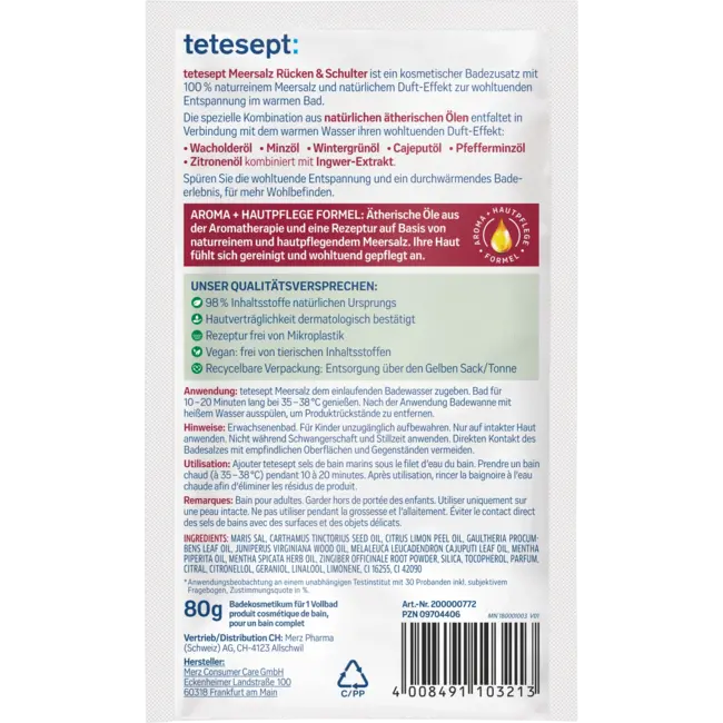 tetesept Badzout Rug & Schouder 80 g