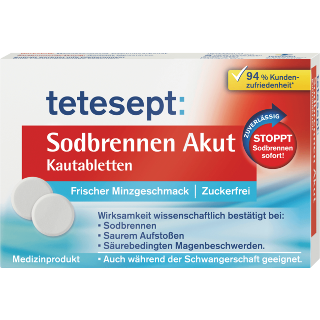 tetesept Brandend Maagzuur Acute Kauwtabletten 20 St