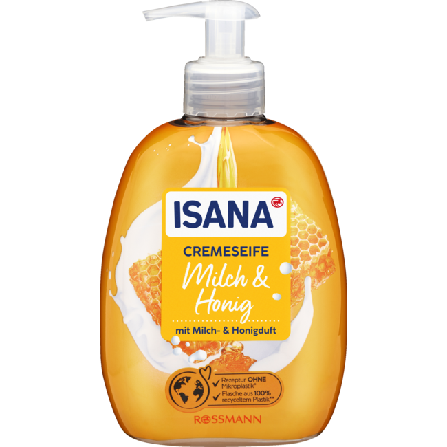 ISANA Crèmezeep Melk & Honing 500 mL