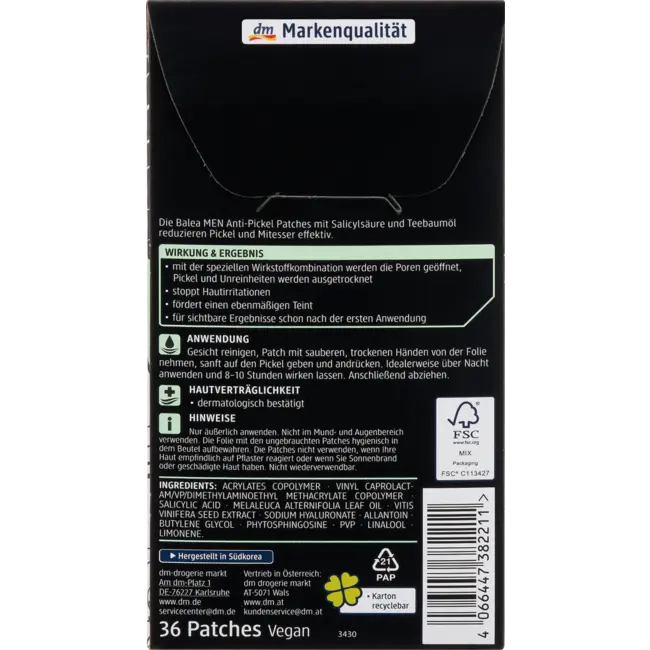 Balea MEN Clear-up Anti-puistjes Pleisters 36 St