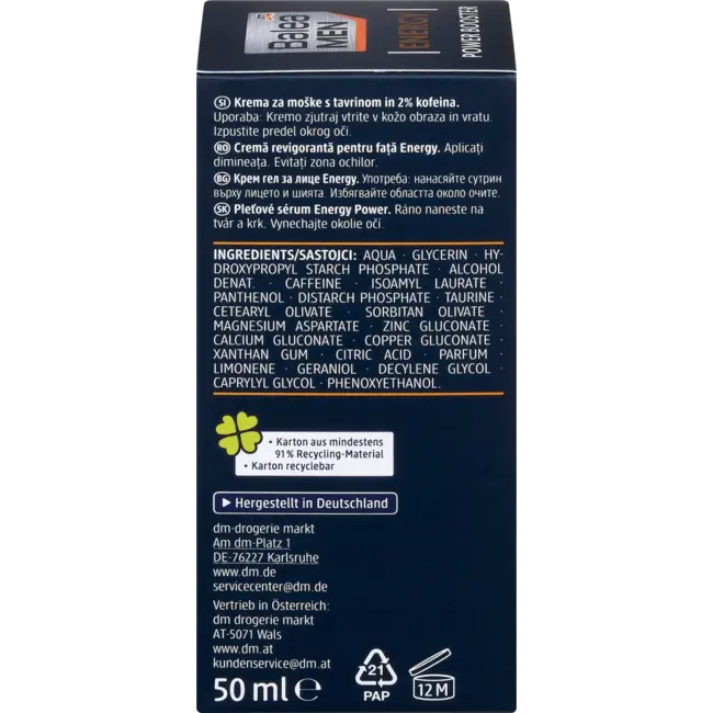 Balea MEN Energy Power Booster Gel-Crème 50 ml