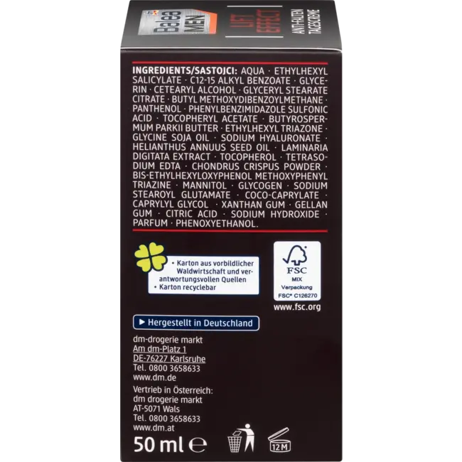 Balea MEN Gezichtscrème Lift Effect Antirimpel 50 ml