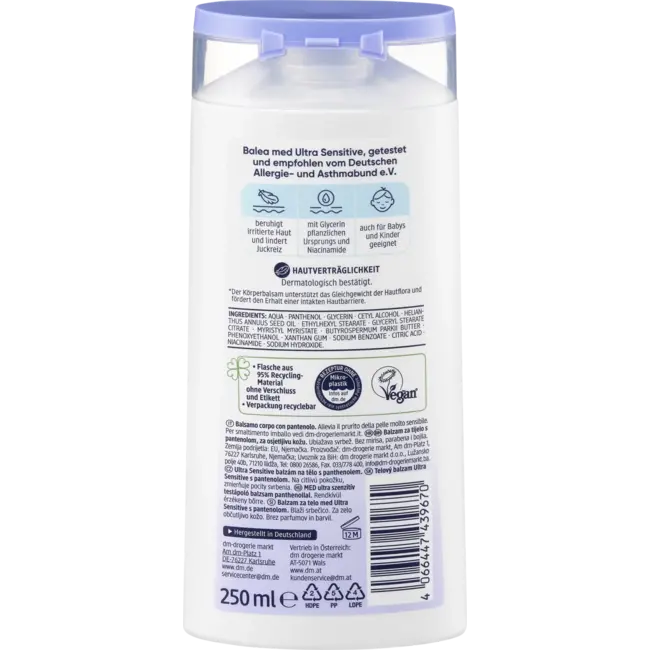 Balea med Med Ultra Sensitive Bodybalsem Panthenol 250 ml