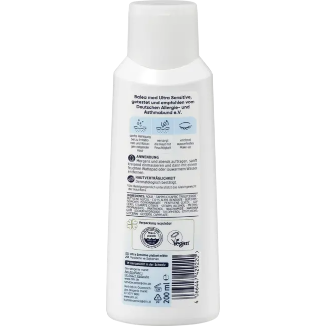 Balea med Reinigingsmelk Ultra Sensitive 200 ml