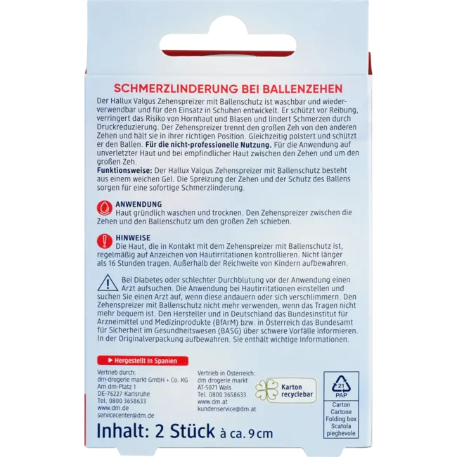 Balea Hallux Valgus Teenspreider Met Baalbescherming 2 St