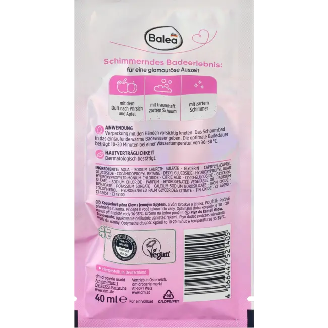 Balea Schuimbad Glow 40 ml