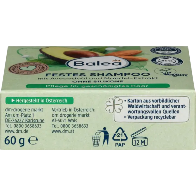 Balea Vaste Shampoo Avocado Amandelmelk 60 g
