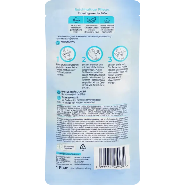 Balea Voetmasker Sokken, Intensieve Hydratatie (1 Paar) 1 St