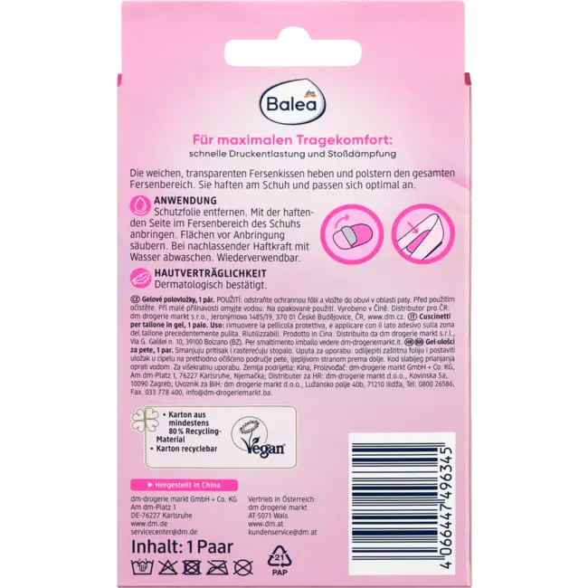 Balea Drukpuntbescherming Hiel Onderkant Gelpads 2 St