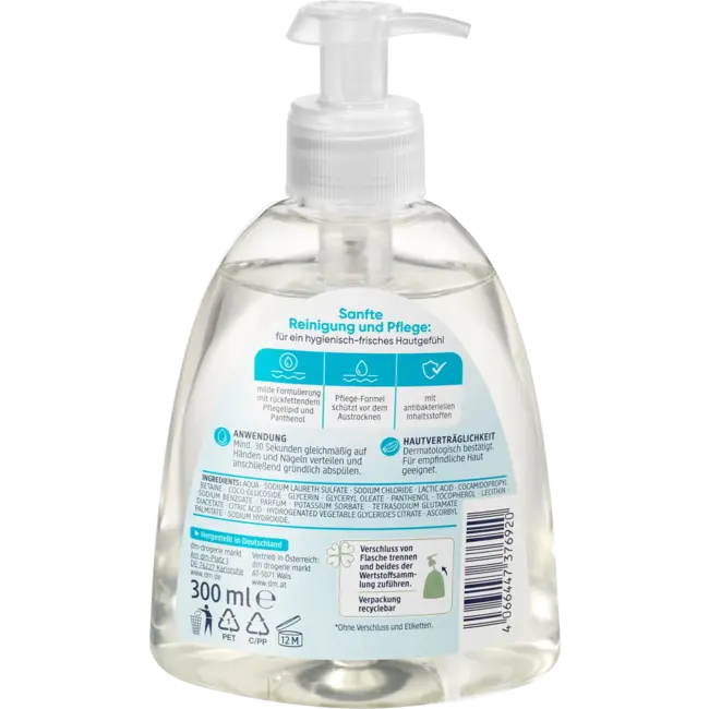 Balea Vloeibare Milde Zeep Verzorging & Hygiëne, Antibacterieel 300 ml
