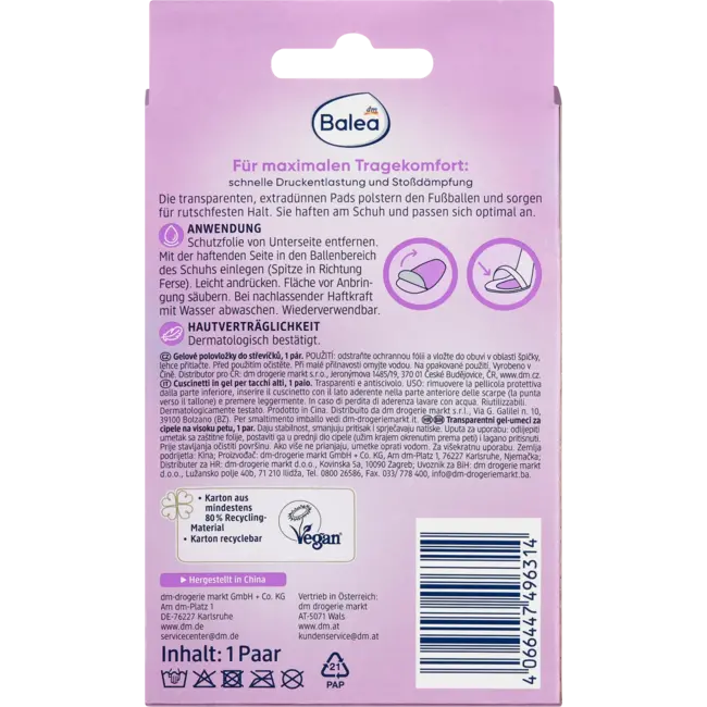 Balea Drukpuntbescherming Gelpads Hakken 2 St