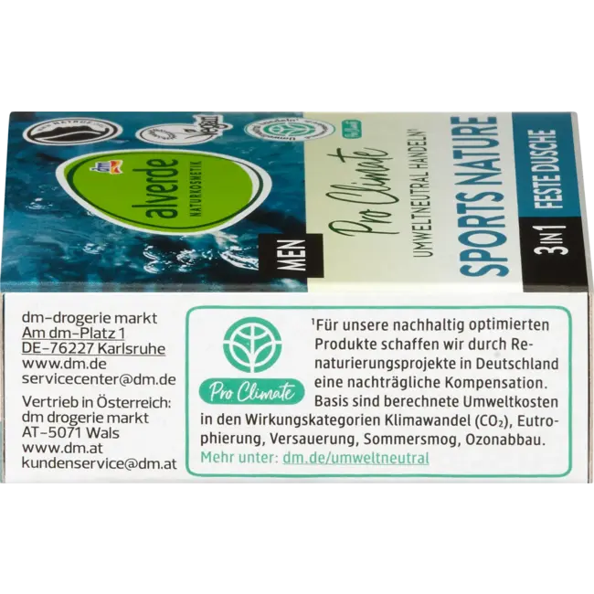 alverde MEN Vaste Douche 3in1 Sport Nature 60 g