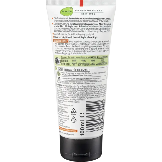 alverde MEN Baardzeep Rough Nature 100 ml