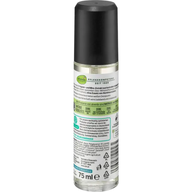 alverde MEN Sports Nature Deodorant Verstuiver 75 ml