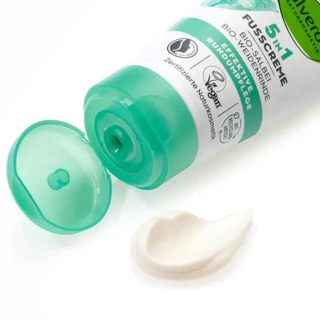 alverde NATURKOSMETIK Voetcrème 5in1 Met Salie & Wilgenbast 75 ml