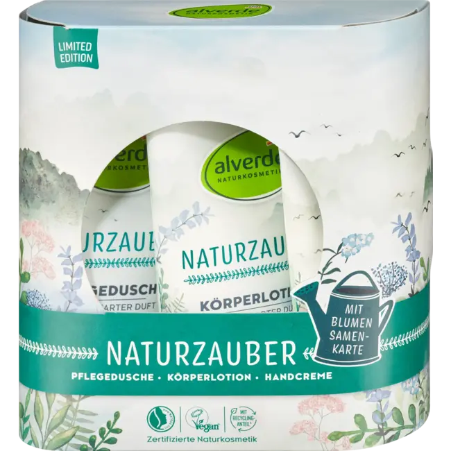 alverde NATURKOSMETIK Cadeauset Natuurmagie 3-delig 375 ml