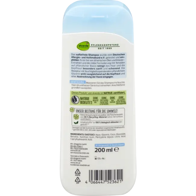 alverde NATURKOSMETIK Shampoo Ultra Sensitive 200 ml