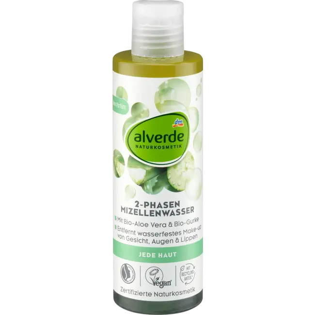 alverde NATURKOSMETIK 2-fasen Micellair Water Bio-aloe Vera Bio-cucumber 200 ml