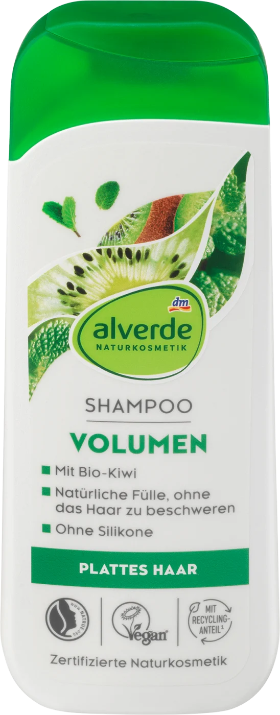 alverde NATURKOSMETIK Shampoo Volume Biokiwi Bioapfelminze 200 ml