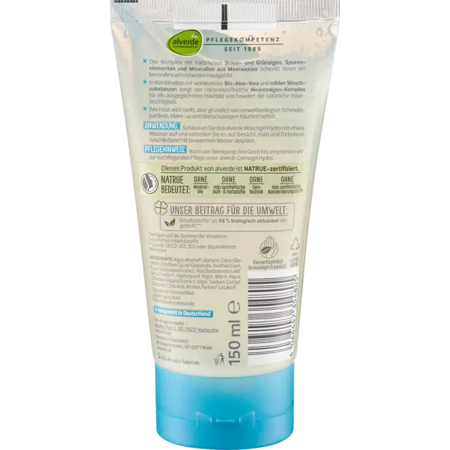 alverde NATURKOSMETIK Wasgel Hydro 150 ml
