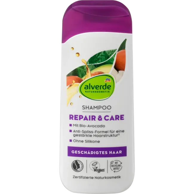 alverde NATURKOSMETIK Shampoo Repair Bio-avocado, Bio-sheabutter 200 ml