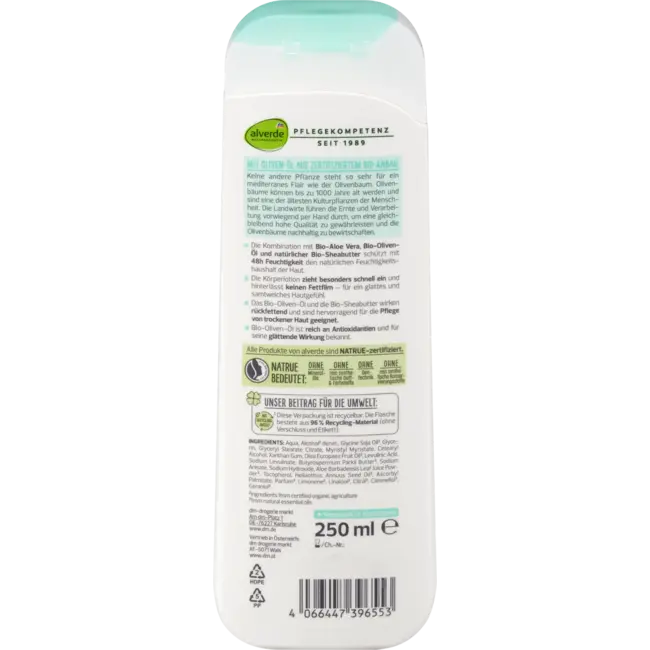 alverde NATURKOSMETIK Bodylotion olive En Aloë Vera 250 ml
