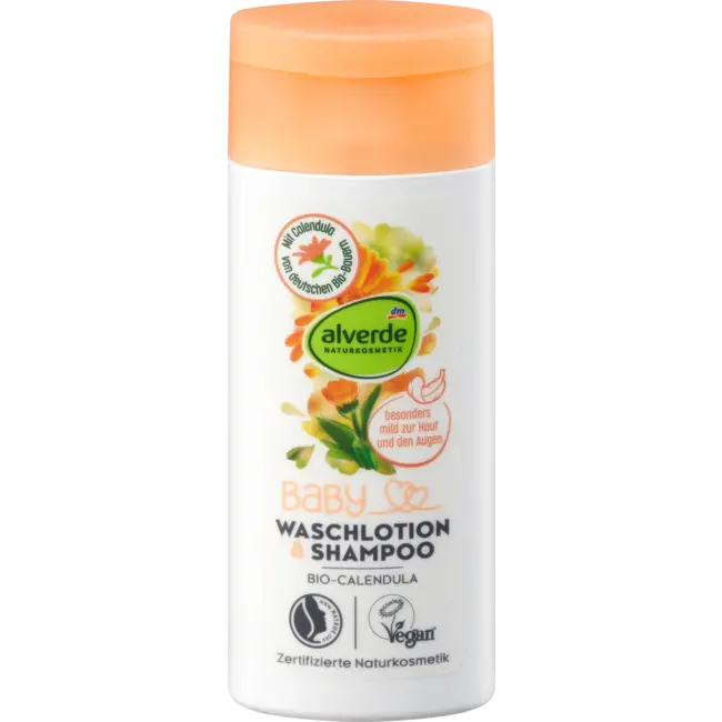 alverde NATURKOSMETIK Babywaslotion & Shampoo Bio-calendula Travelsize 50 ml