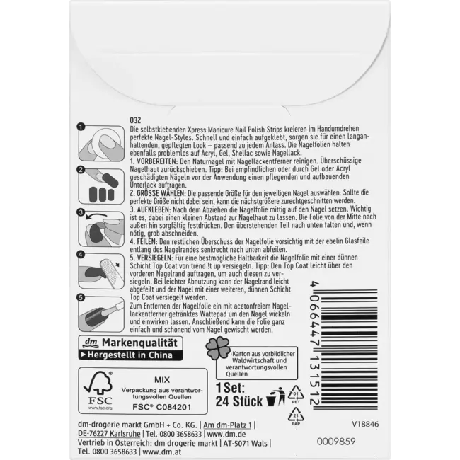 trend !t up Nagelfolien XPRESS Manicure 032 Lila Bloei 24 St