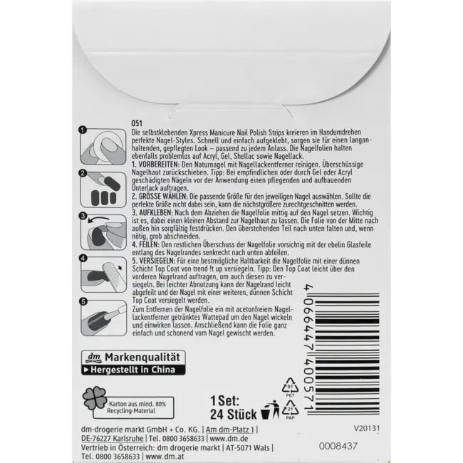 trend !t up Nagelfolien Midnight Marbel 051 24 St