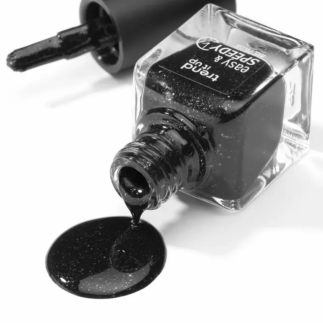 trend !t up Nagellak Easy & Speedy 450 Black Glitter 6 ml