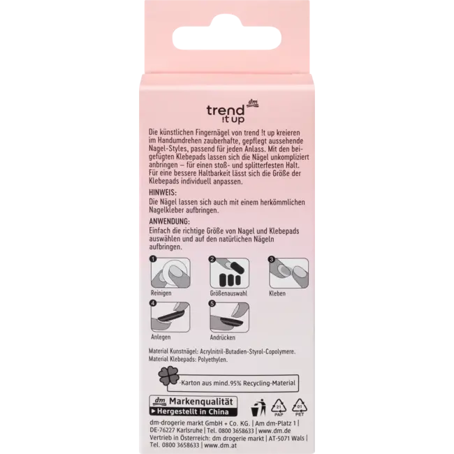 trend !t up Kunstnagels On The Go Boomer Rose 15 St