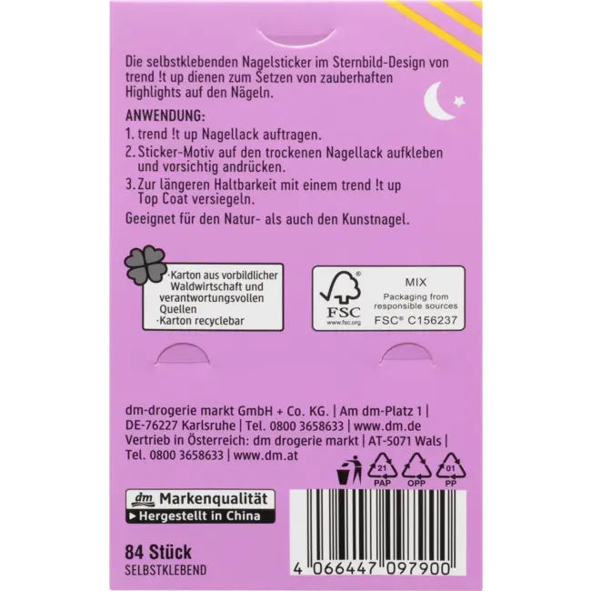 trend !t up Nagelsticker Ingesteld Op De Maan En Terug 1 St