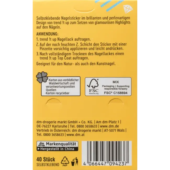 trend !t up Nagelstickerset Happy Jewels 1 St