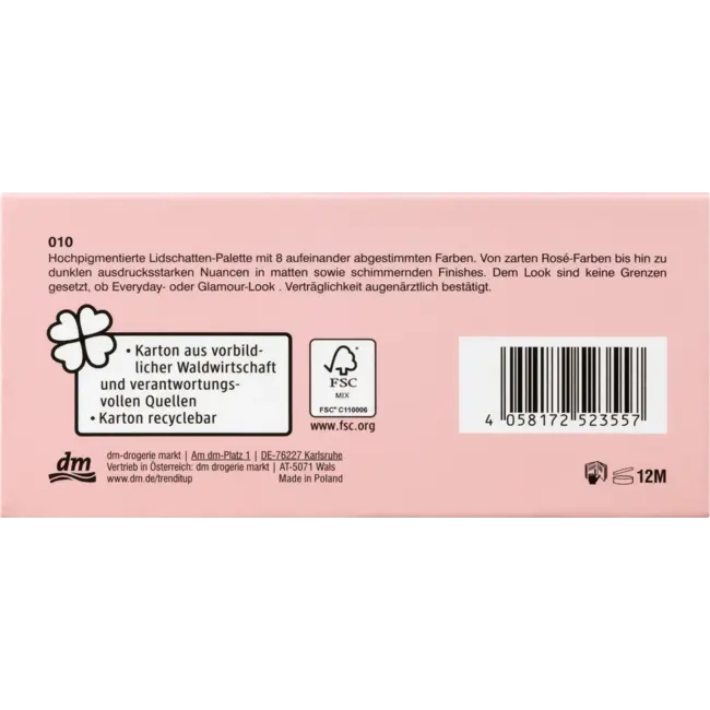 trend !t up Oogschaduw Palet Rocky Rose Collectie 010 4.8 g