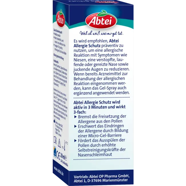 Abtei Neusspray Allergiebescherming Neusgelspray 20 ml