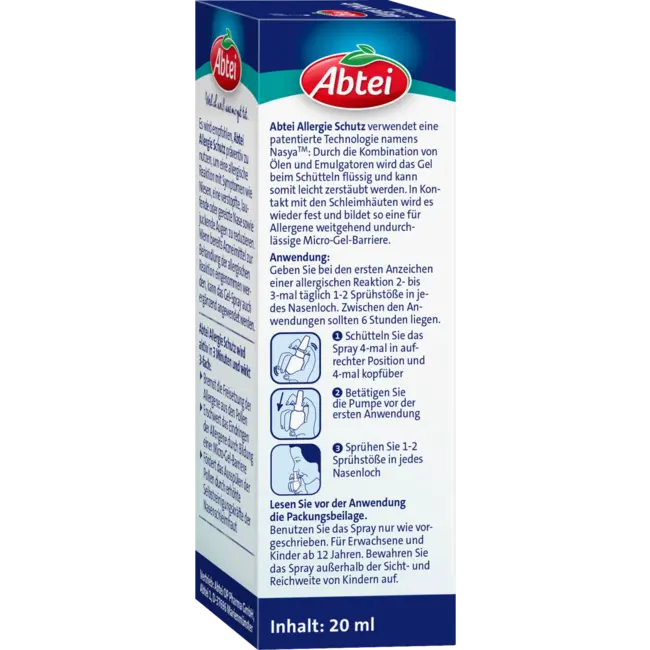 Abtei Neusspray Allergiebescherming Neusgelspray 20 ml