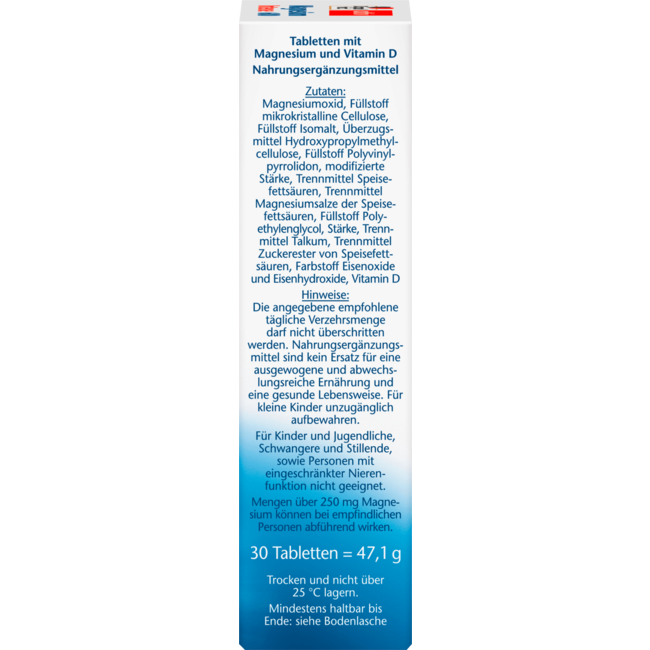 Doppelherz Magnesium Intens 600 + Vitamine D3 Tabletten 30 St 47.1 g